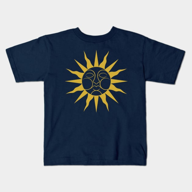 Folk Horror Wickerman Sun Sigil Kids T-Shirt by Ricardo77